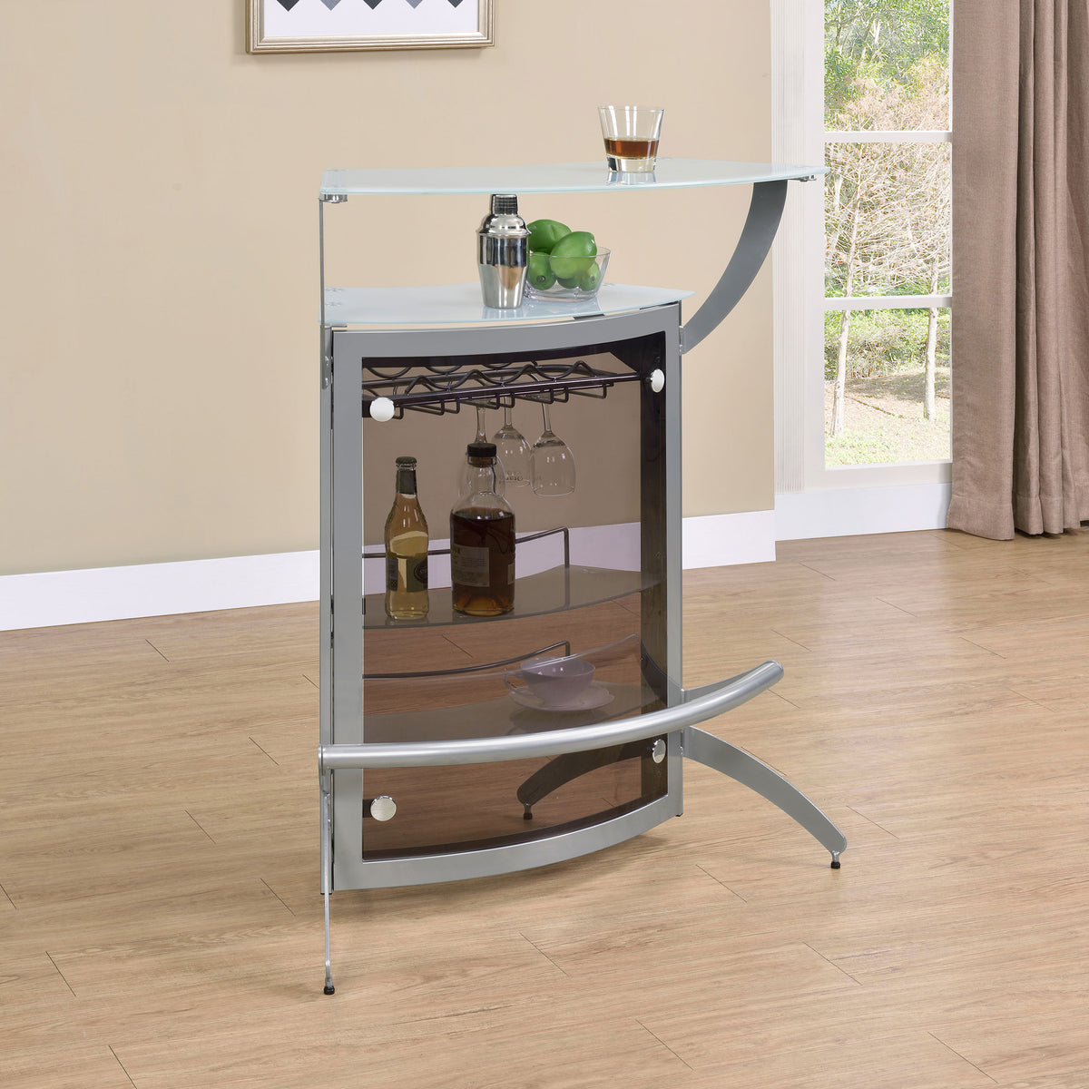 Dallas Curved Freestanding Home Bar Cabinet