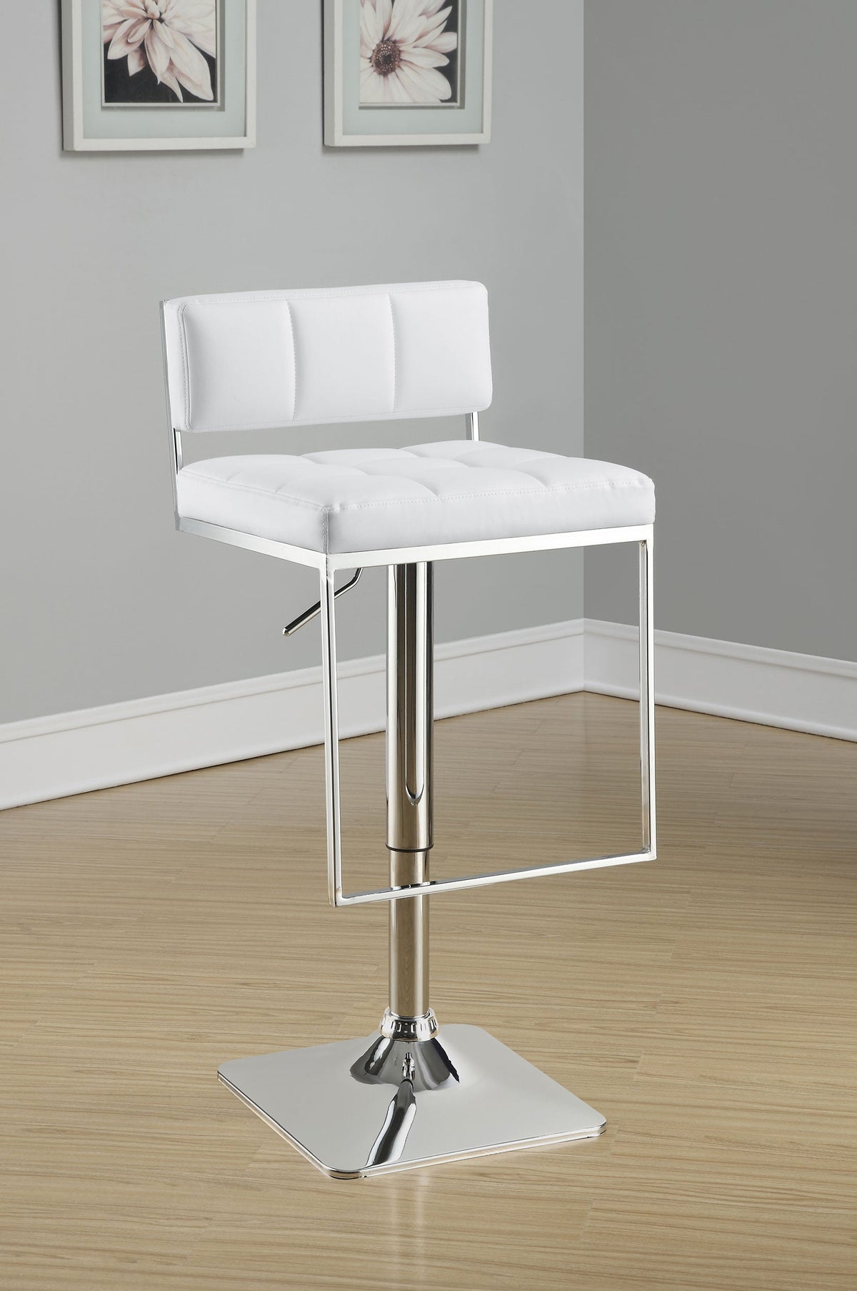 Alameda Adjustable Bar Stool Chrome and Black / Grey