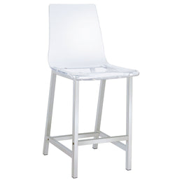 Juelia Clear Acrylic Bar Chair Chrome (Set of 2)
