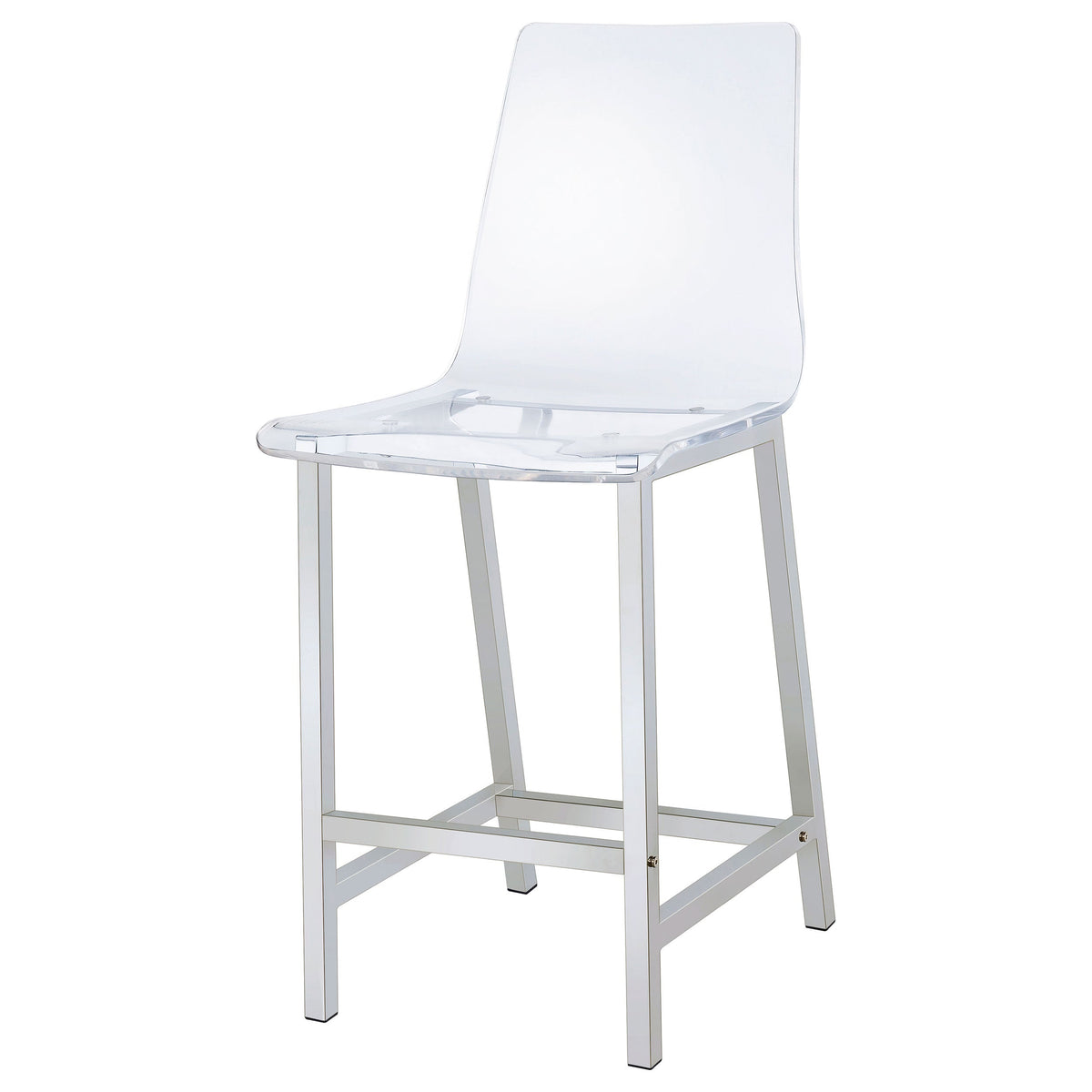 Juelia Clear Acrylic Bar Chair Chrome (Set of 2)