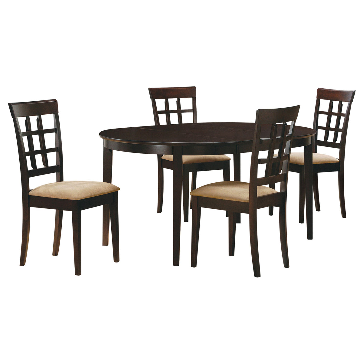 Gabriel Extension Leaf Dining Table Set Cappuccino