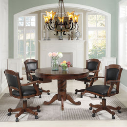 Turk Round Dining and Billiard Poker Game Table Tobacco