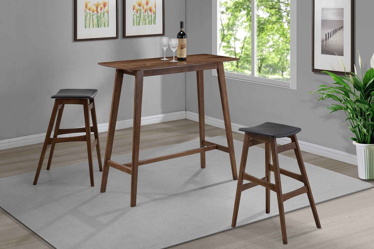 Finnick Rectangular Pub Height Bar Table Set Walnut