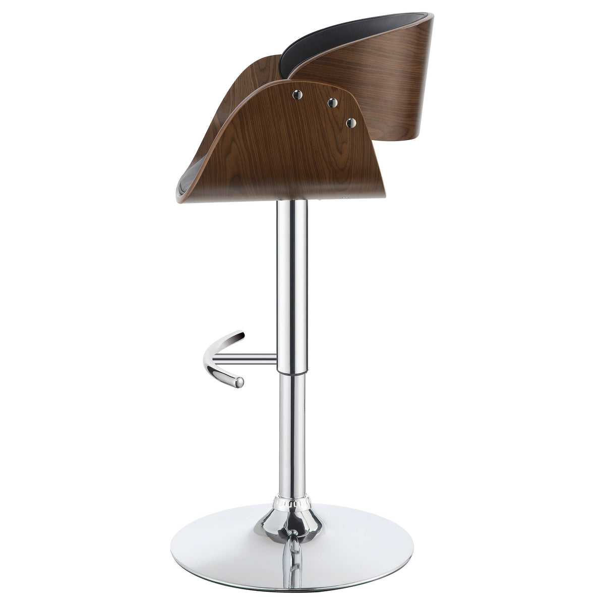 Dana Adjustable Bar Stool Black / Ecru and Chrome