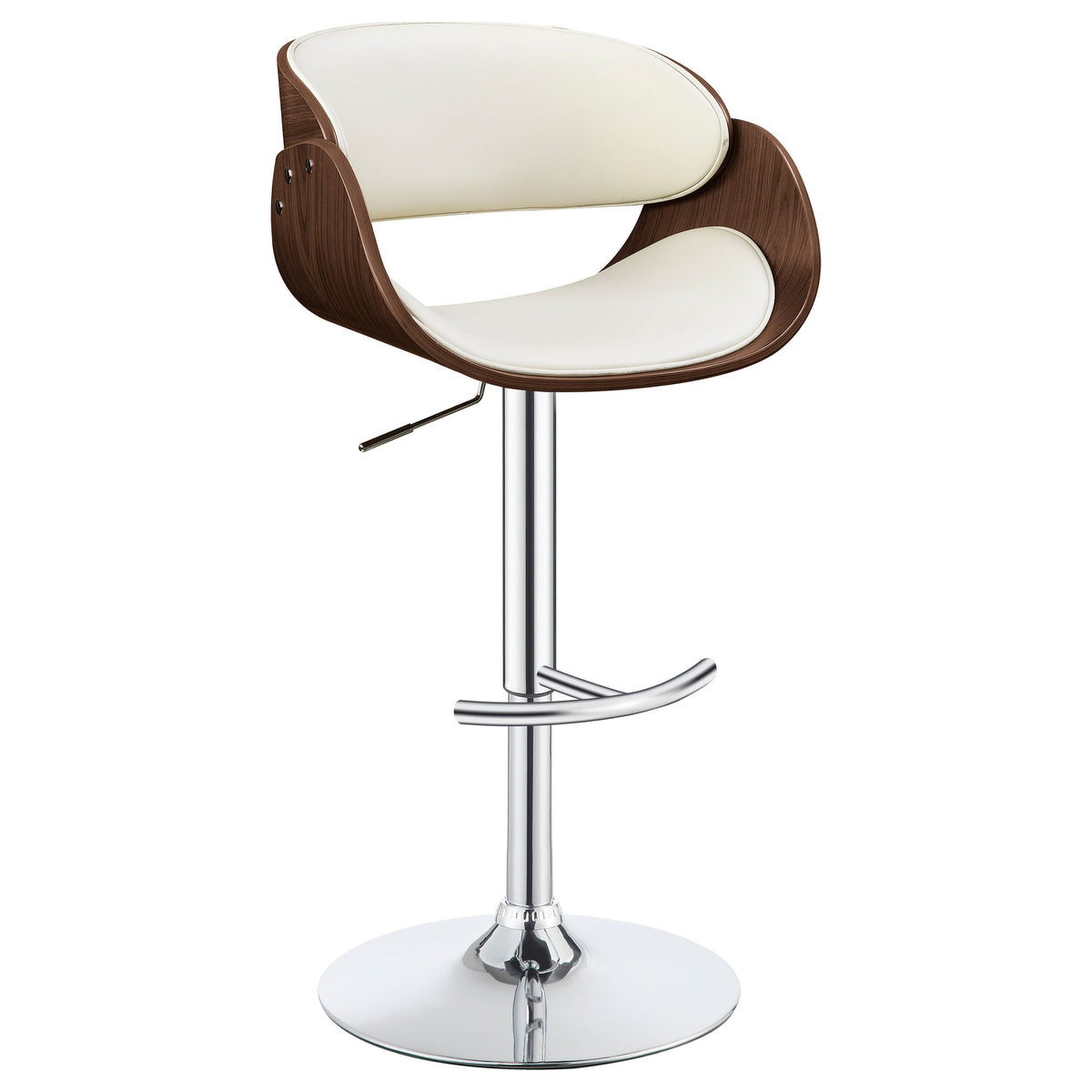Dana Adjustable Bar Stool Black / Ecru and Chrome