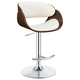 Dana Adjustable Bar Stool Black / Ecru and Chrome