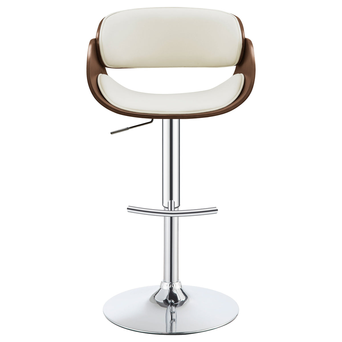 Dana Adjustable Bar Stool Black / Ecru and Chrome