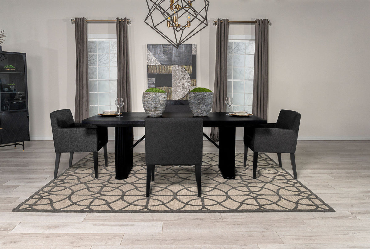 Catherine Rectangular Dining Table Set Black