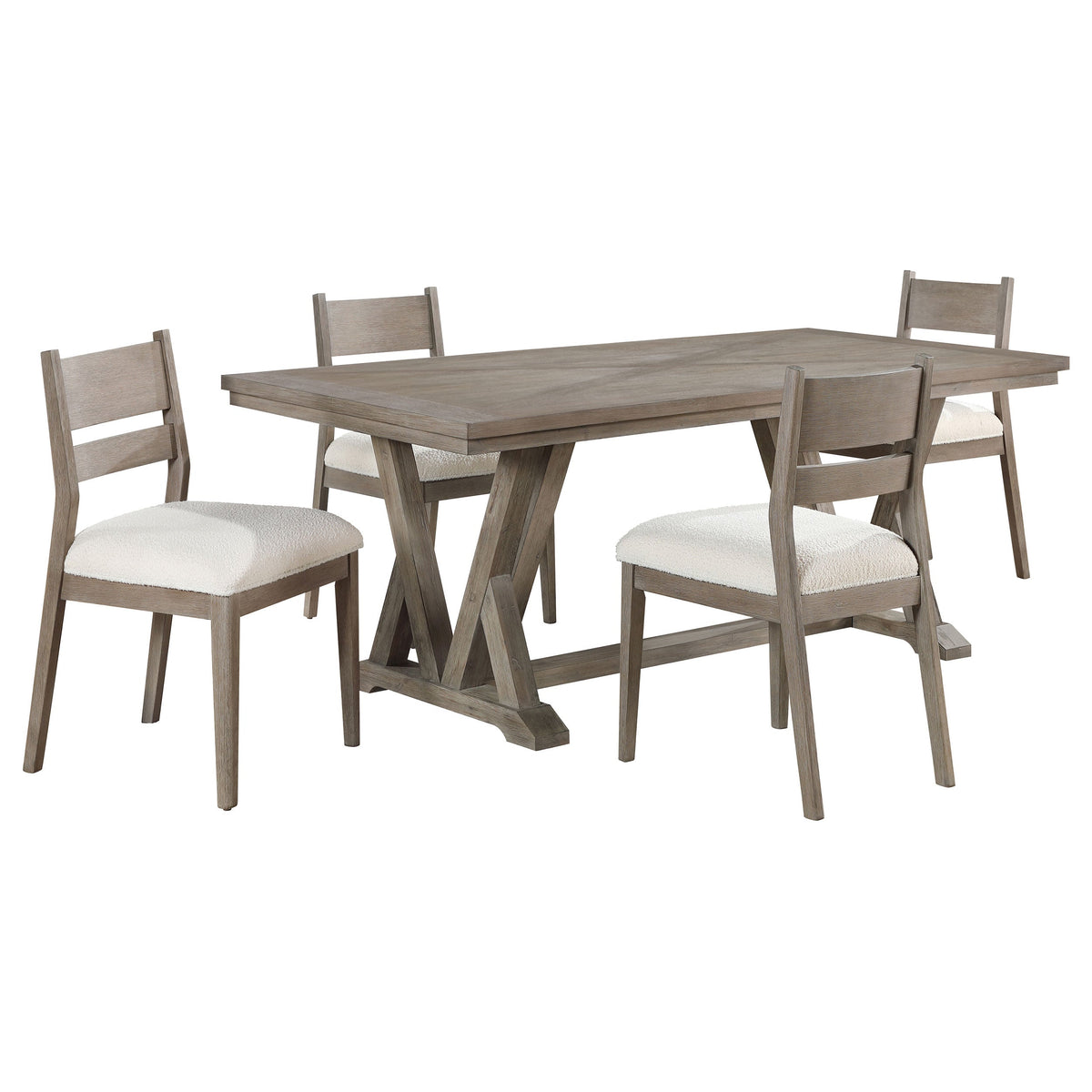 Cornelia Rectangular Dining Table Set Coastal Grey