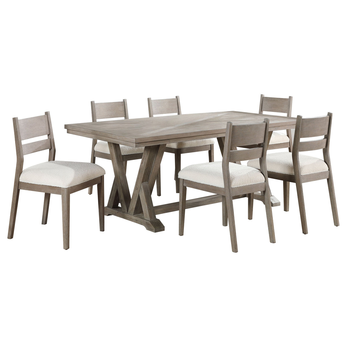 Cornelia Rectangular Dining Table Set Coastal Grey