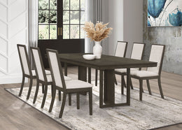 Kelly Rectangular Dining Table Set Dark Grey