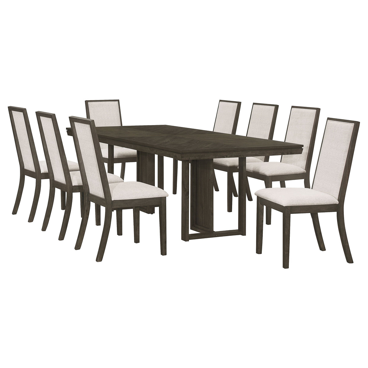 Kelly Rectangular Dining Table Set Dark Grey