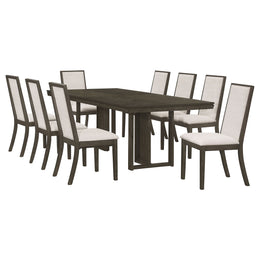 Kelly Rectangular Dining Table Set Dark Grey