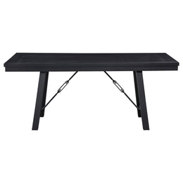 Newport Rectangular Trestle Dining Table Set Black
