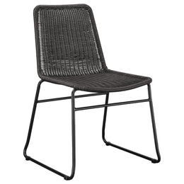 Aviano Round Glass Top Dining Table Set Gunmetal