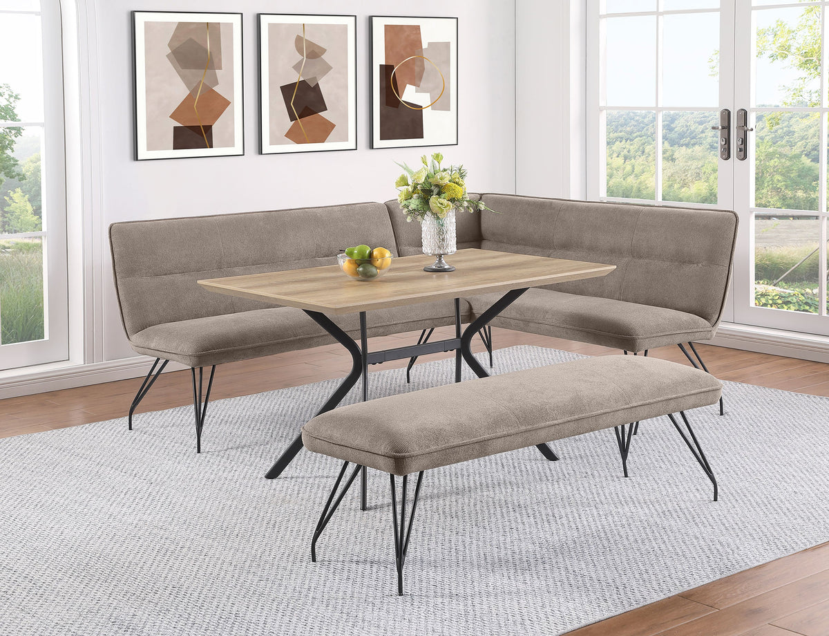 Dodson Fabric Upholstered Dining Bench Grey