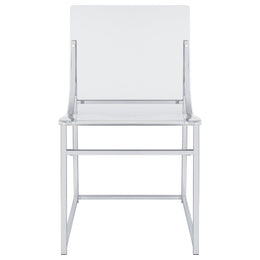 Keeling Round Glass Top Acrylic Dining Set Chrome