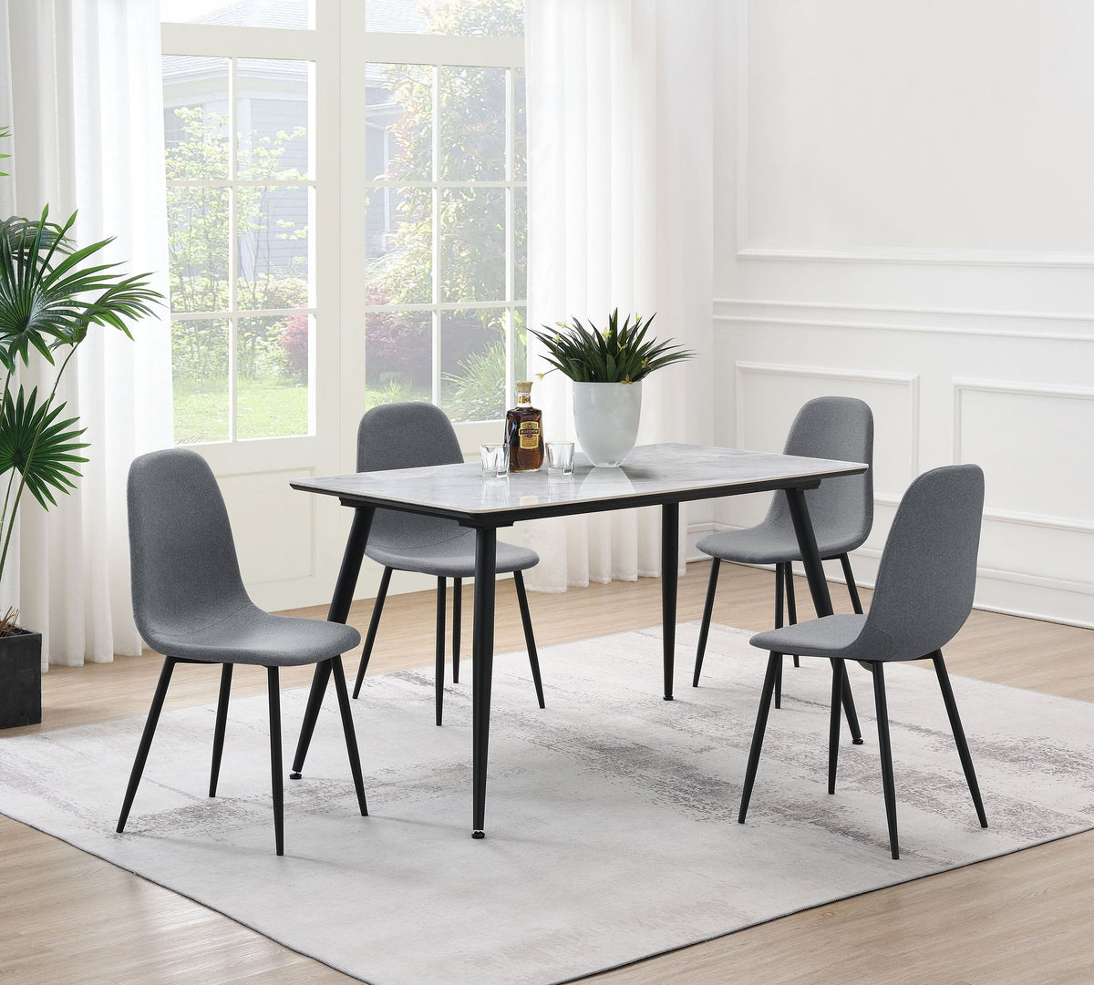 Dennison Rectangular Dining Table Set Grey