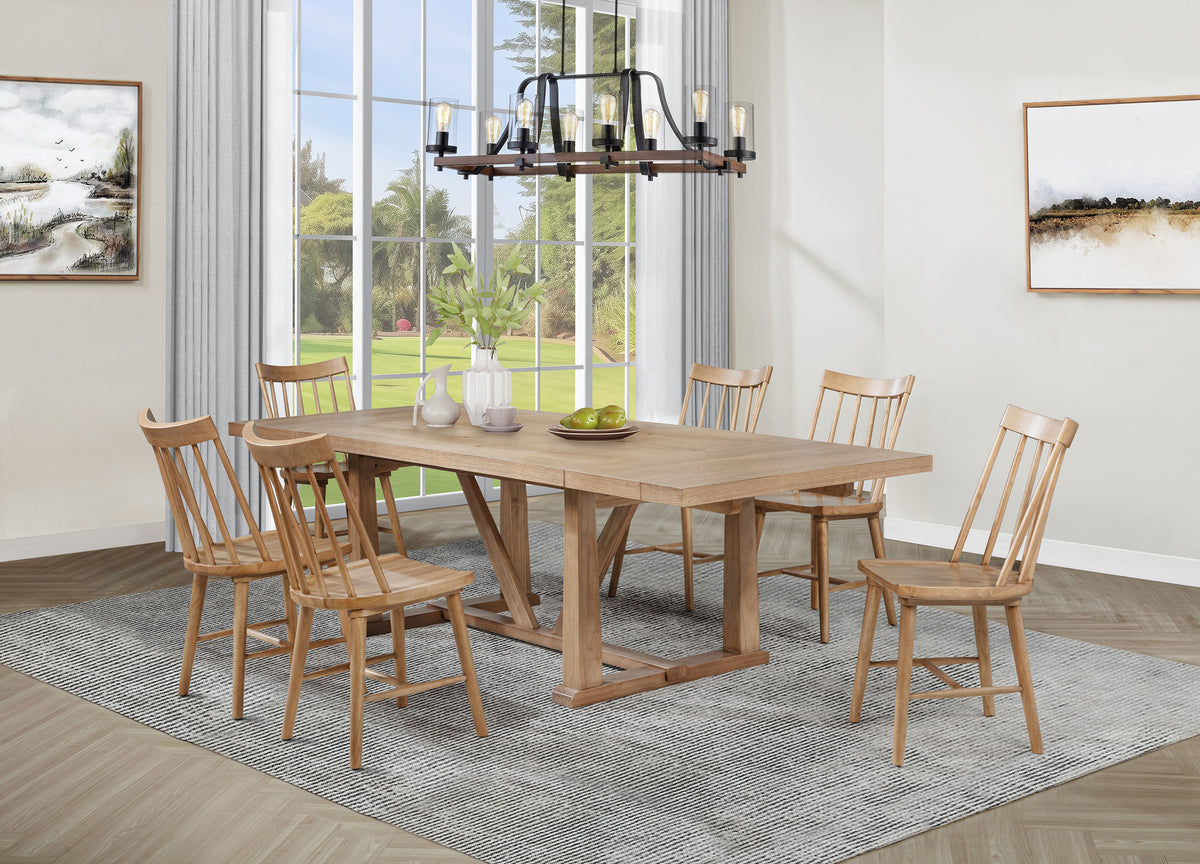 Middleton 7-piece Extension Leaf Dining Set Brown and Black