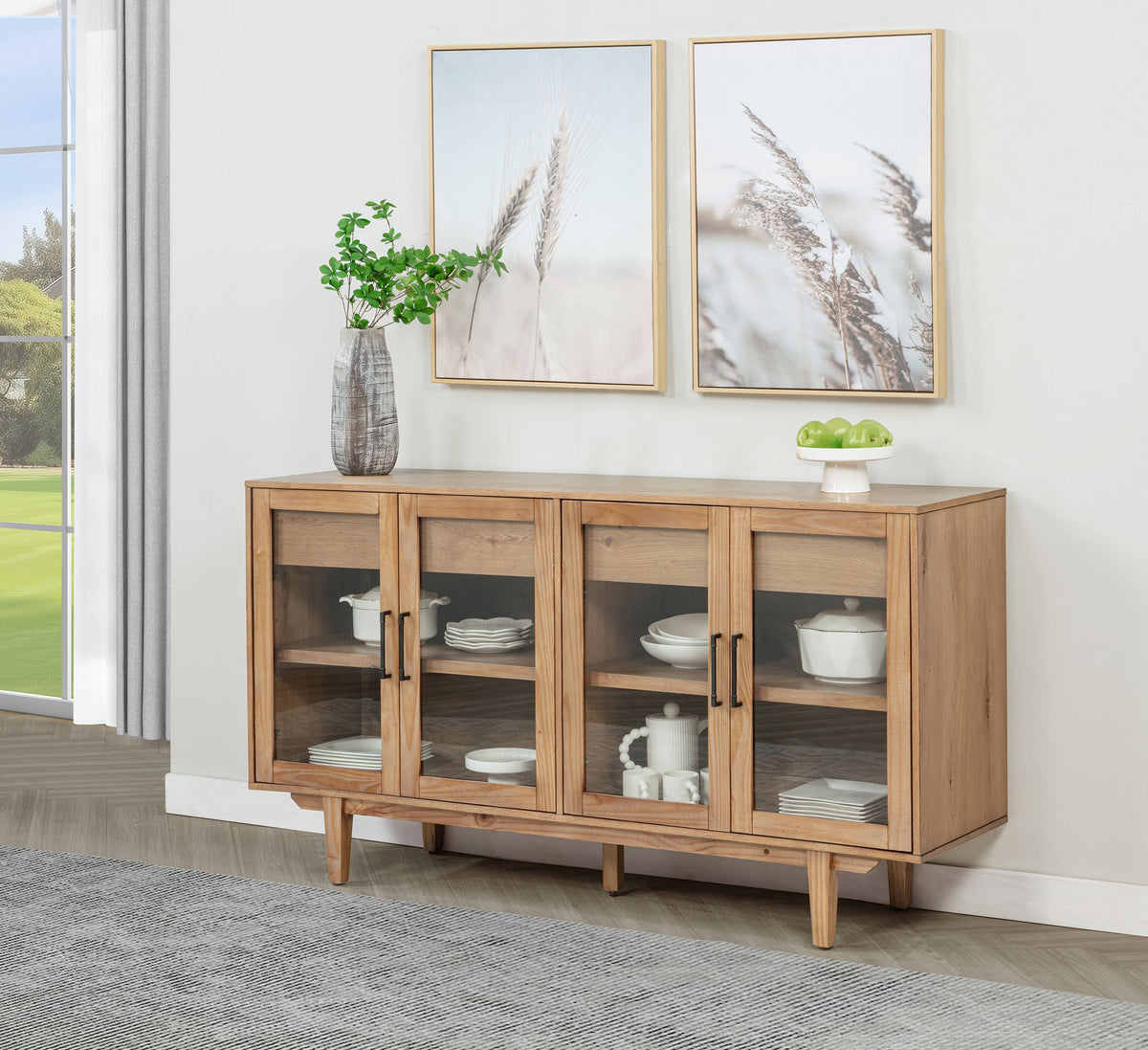 Middleton 4-door Sideboard Server with Dual Drawers Black