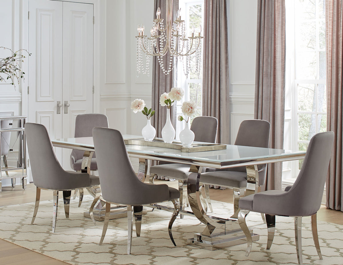 Antoine Rectangular Glass Top Dining Set