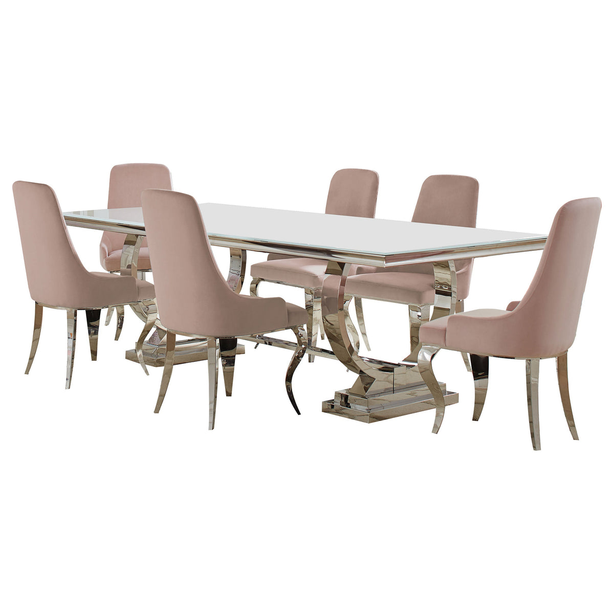 Antoine Rectangular Glass Top Dining Set