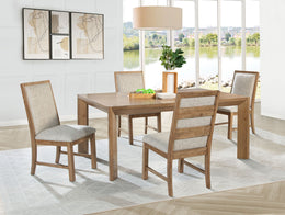 Bruner 72-inch Rectangular Dining Set Natural Brown