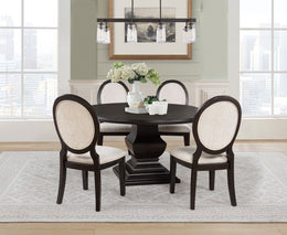 Twyla Round Wood Dining Room Table Set Dark Cocoa
