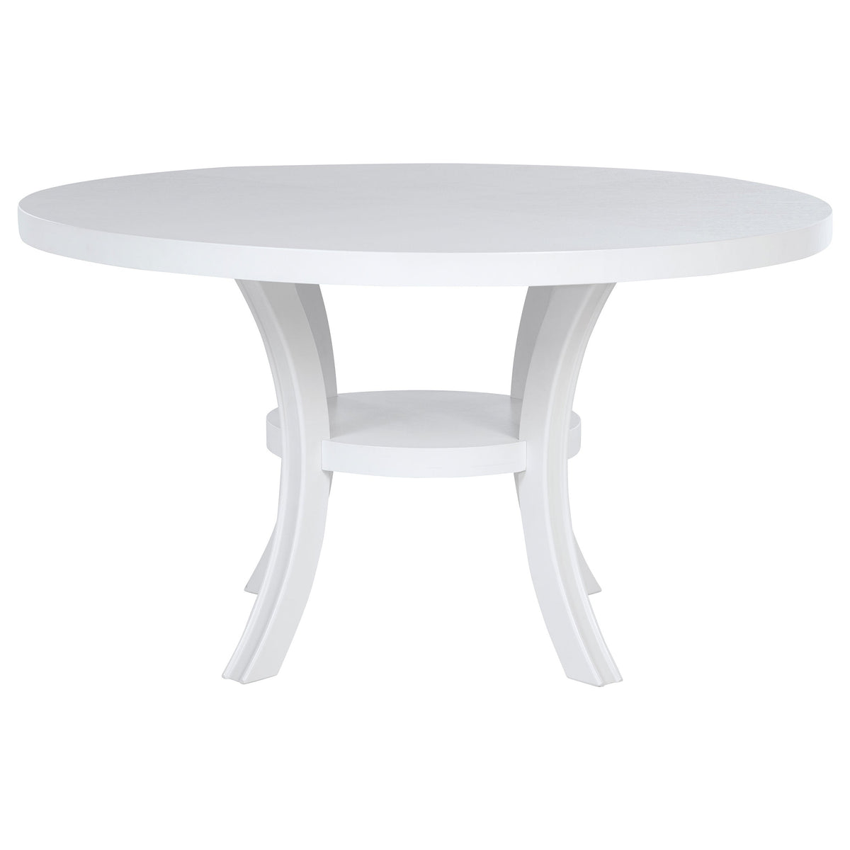 Judd 54-inch Round Wood Dining Table Set Pearl White