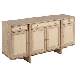 Kailani Wood Dining Set with Sideboard Beige Oak