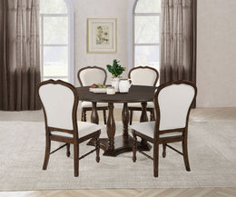 Landon 60-inch Round Dining Table Set Rich Brown