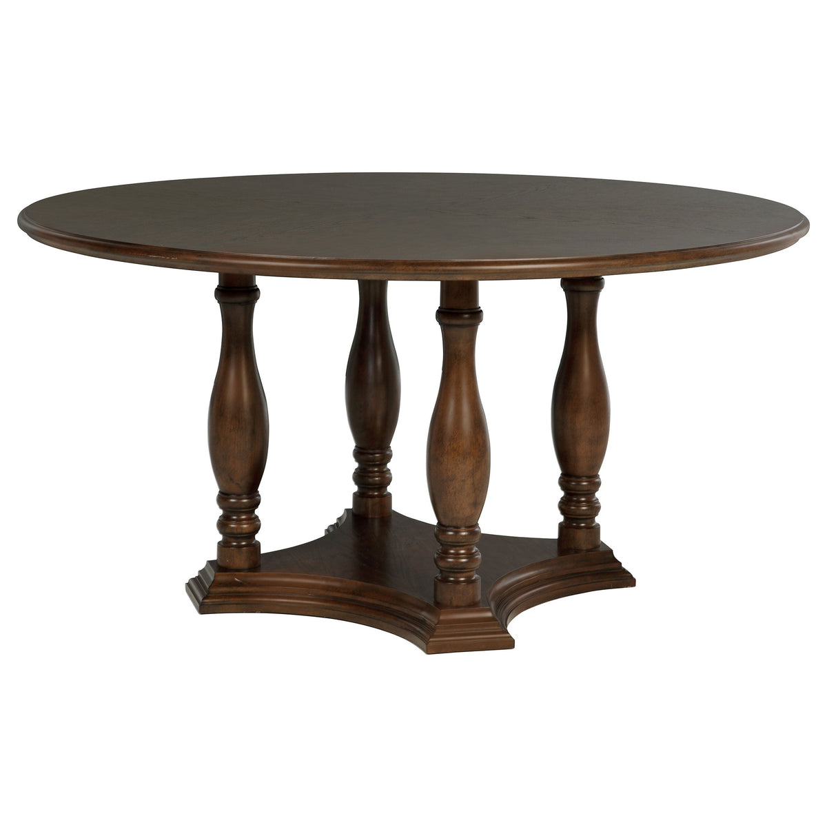 Landon 60-inch Round Dining Table Set Rich Brown
