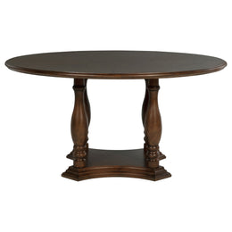 Landon 60-inch Round Dining Table Set Rich Brown