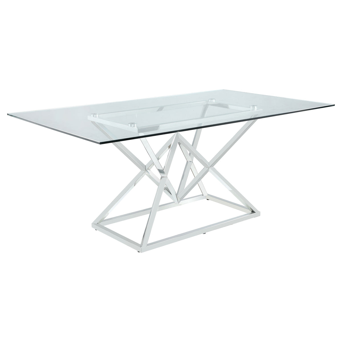 Beaufort Rectangular Dining Set Chrome and Grey