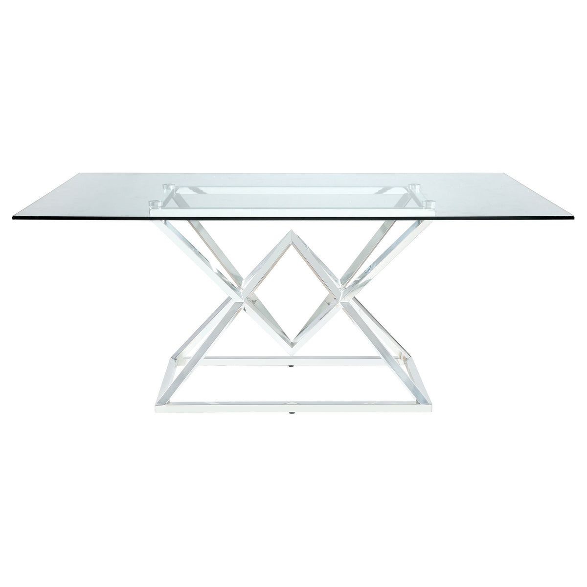 Beaufort Rectangular Dining Set Chrome and Grey