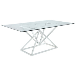 Beaufort Rectangular Dining Set Chrome and Grey