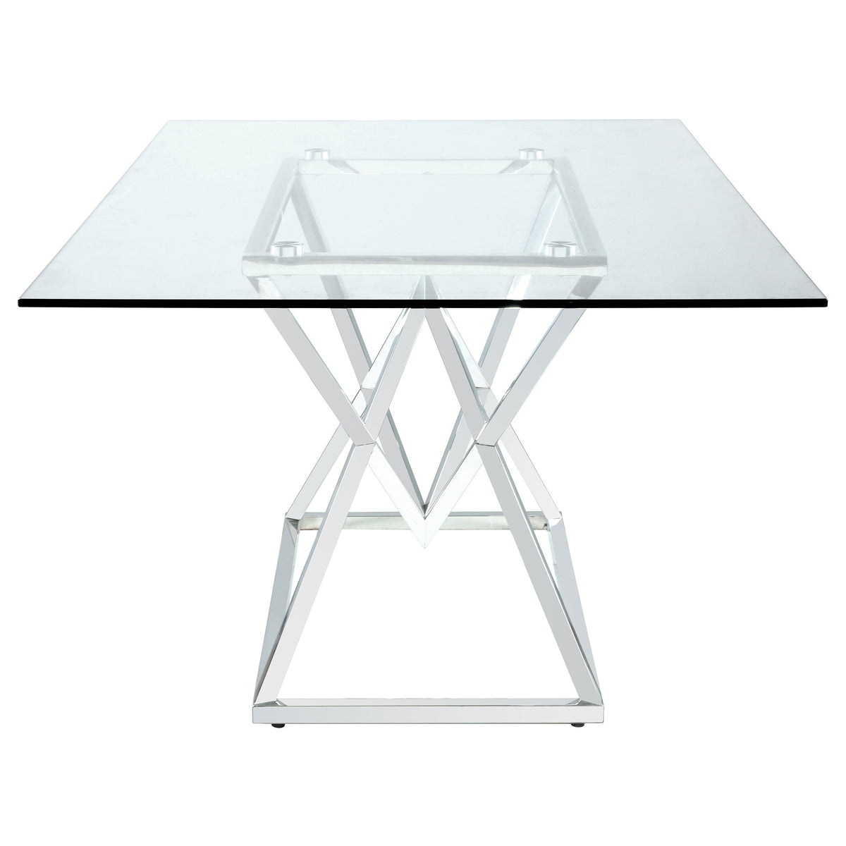 Beaufort Rectangular Dining Set Chrome and Grey