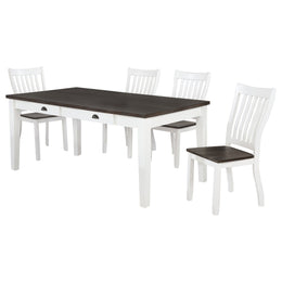 Kingman Rectangular Dining Set Espresso and White
