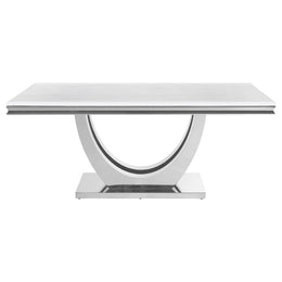 Kerwin Rectangular Dining Table Set Grey and Chrome