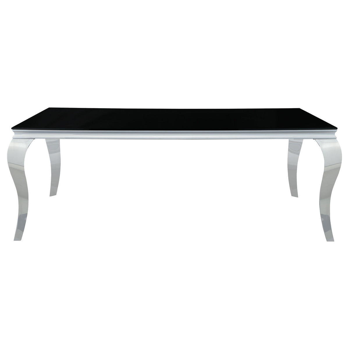 Carone 81-inch Rectangular Black Glass Dining Set Black