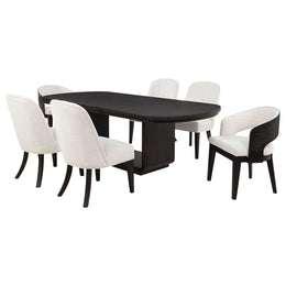 Leandro Rectangular Dining Table Set Burnished Black