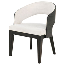 Leandro Upholstered Dining Arm Chair Cream (Set of 2)