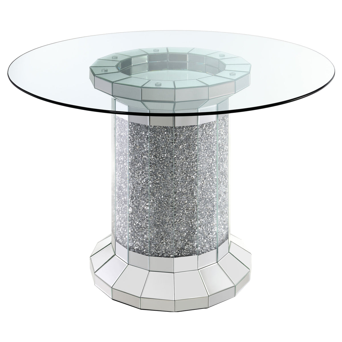 Ellie Mirrored Counter Height Dining Table Set Black