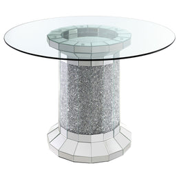 Ellie Mirrored Counter Height Dining Table Set Black