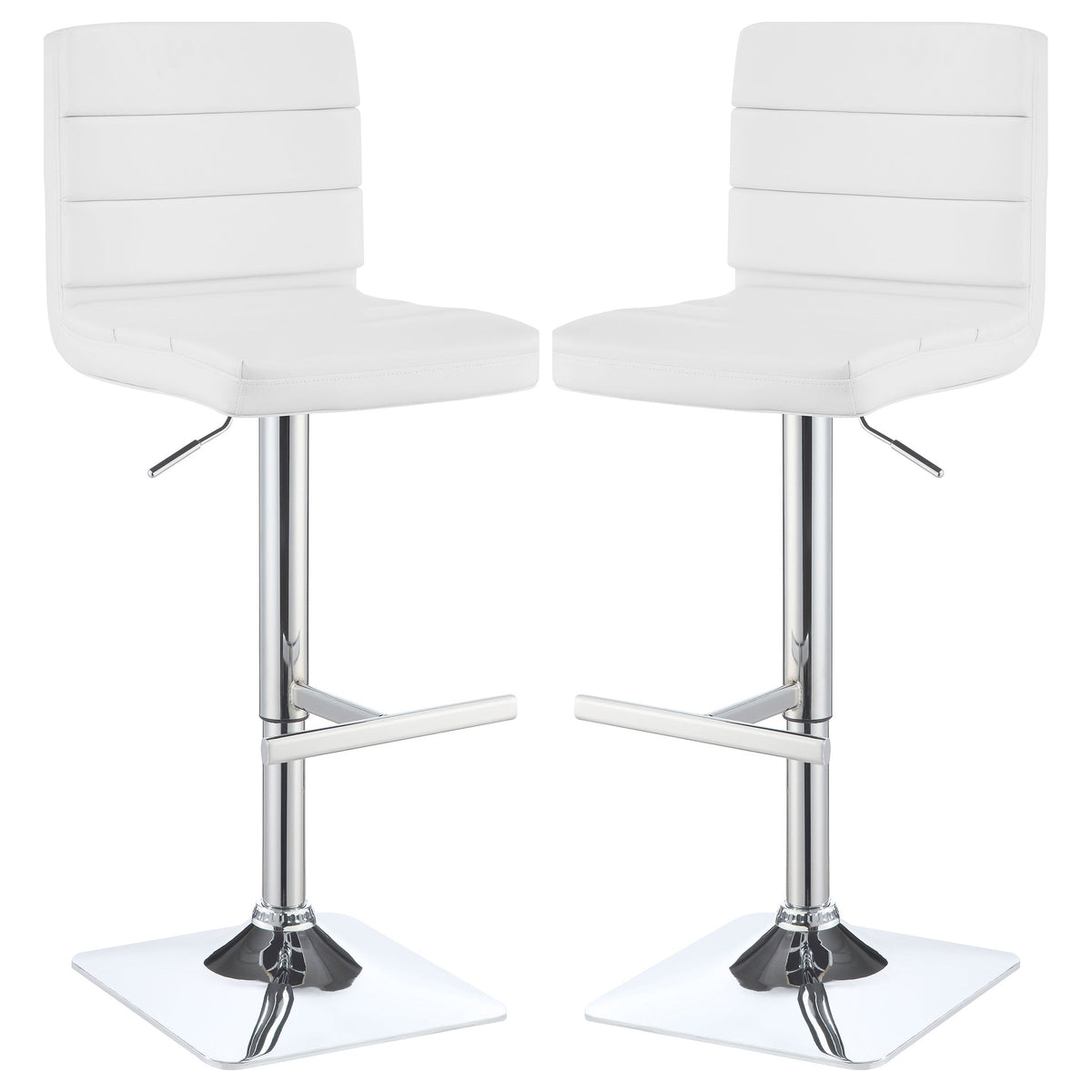 Bianca Upholstered Adjustable Bar Stool Black (Set of 2)