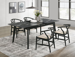 Crestmont Extension Leaf Dining Table Set Black