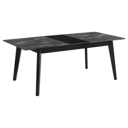 Crestmont Extension Leaf Dining Table Set Black