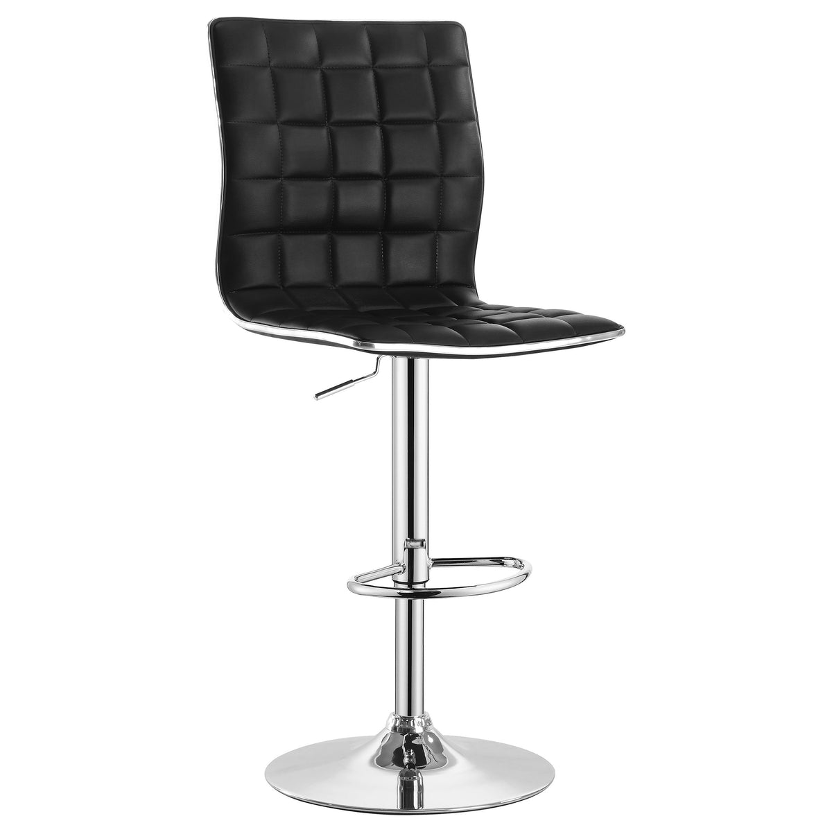 Ashbury Upholstered Adjustable Bar Stool Black / White (Set of 2)