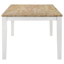 Hollis Rectangular Dining Table Set Brown and White