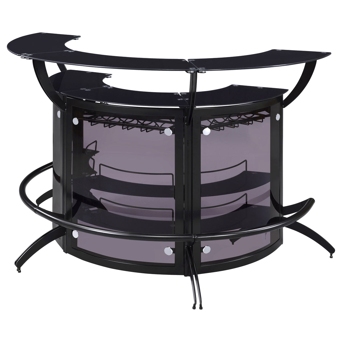 Dallas Curved Freestanding Home Bar Cabinet